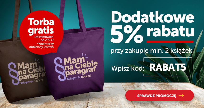 Dodatkowe 5% rabatu przy zakupie min. 2 książek i torba w prezencie do zamówień