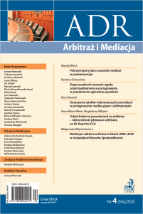 ADR Arbitraż i Mediacja - kwartalnik Nr 4/2021