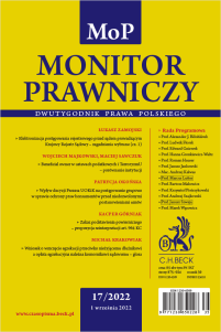 Monitor Prawniczy Nr 17/2022