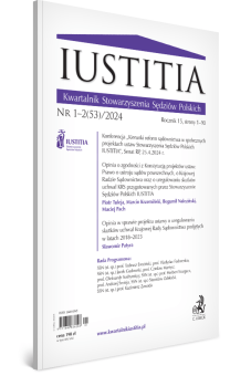Iustitia. Kwartalnik Stowarzyszenia Sędziów Polskich Nr 1-2/2024