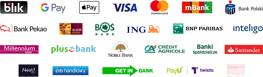 Płatności internetowe - obsługiwane banki i usługi