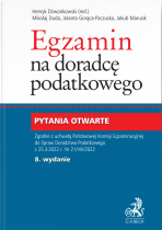Egzamin na doradcę podatkowego. Pytania otwarte